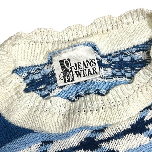 Vintage‎ Granola Girl Jeans Wear 90s Blue Toned Sweater - Picture 8 of 9